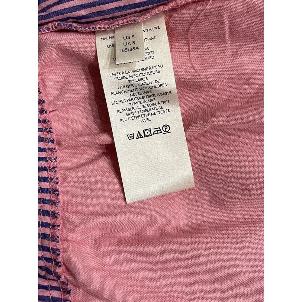 Free People Keegan Oversize Tunic Dress Mix Stripe Pink Blue Swing Ruffle Size S - Picture 8 of 10